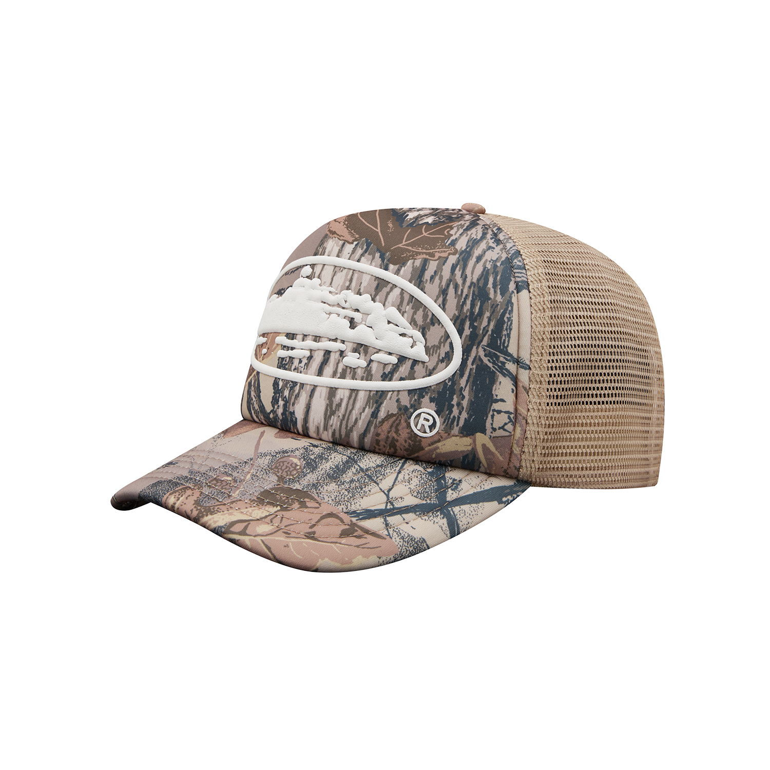 ISLAND PUFF PRINT TRUCKER HAT [FOREST CAMO]